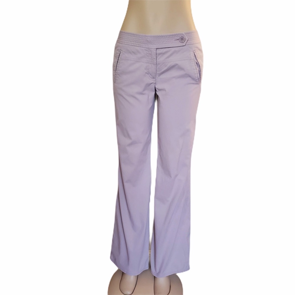 Loft Light Purple Cotton Flare Pants